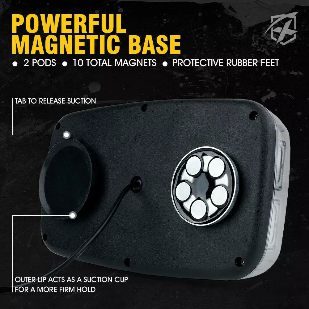 Torreta Led Blanco/ámbar 12/24v 36 Leds Autos De Seguridad