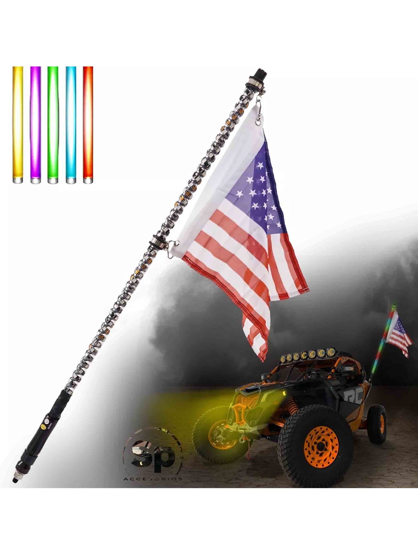 Antena Led Rgb Bluetooth De 90 Cm Jeep