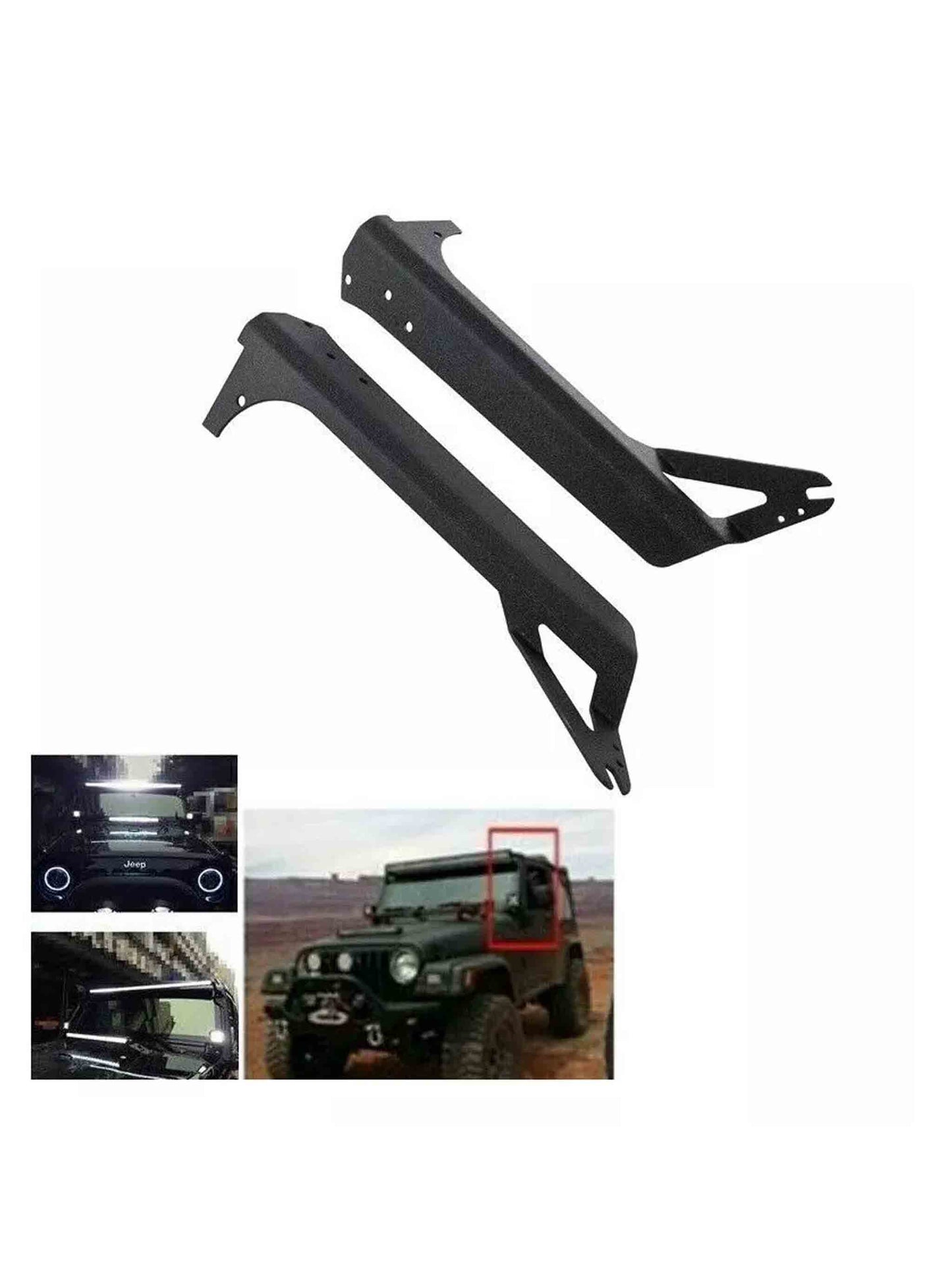 Bases Barra para barra Led Jeep Wrangler JK