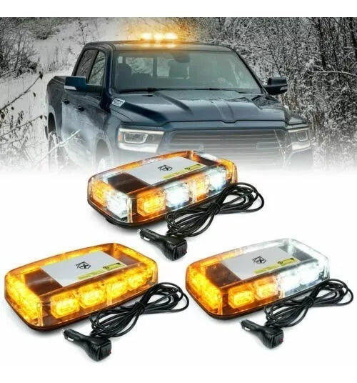 Torreta Led Blanco/ámbar 12/24v 36 Leds Autos De Seguridad