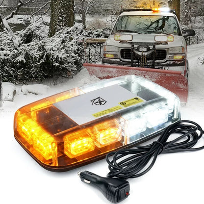 Torreta Led Blanco/ámbar 12/24v 36 Leds Autos De Seguridad