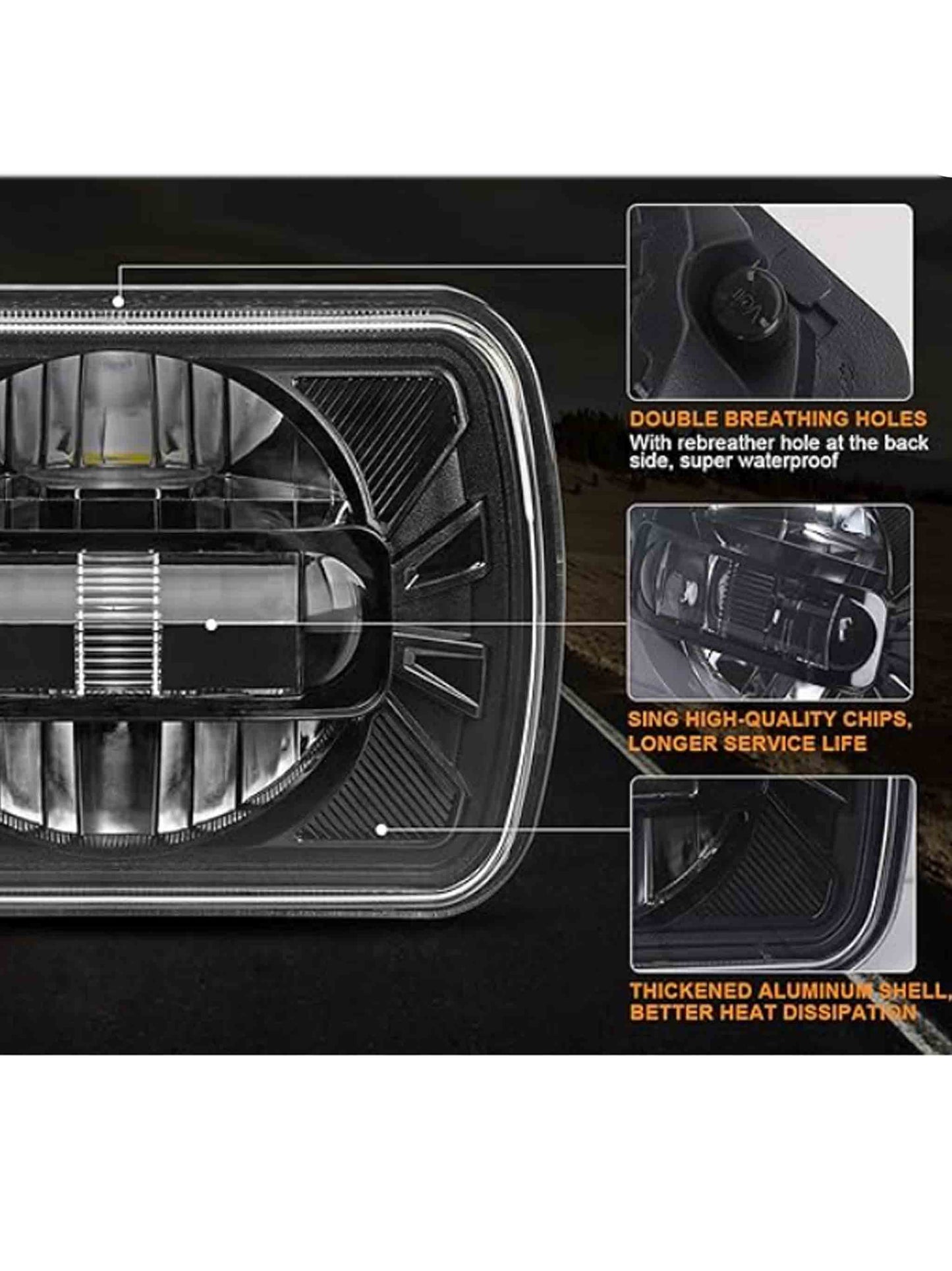 Faros Delanteros LED De 5X7 Pulgadas compatible con Jeep Wrangler JL