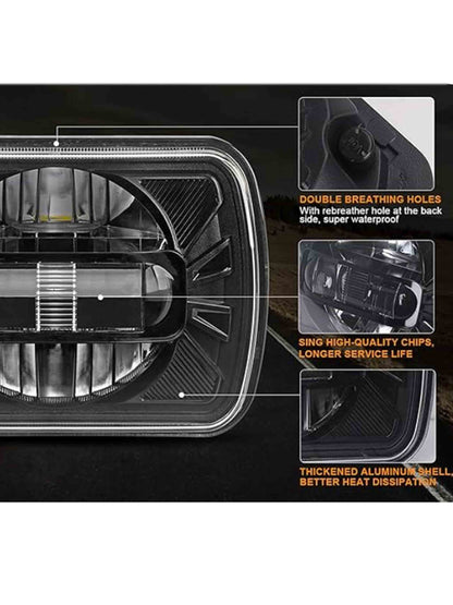 Faros Delanteros LED De 5X7 Pulgadas compatible con Jeep Wrangler JL