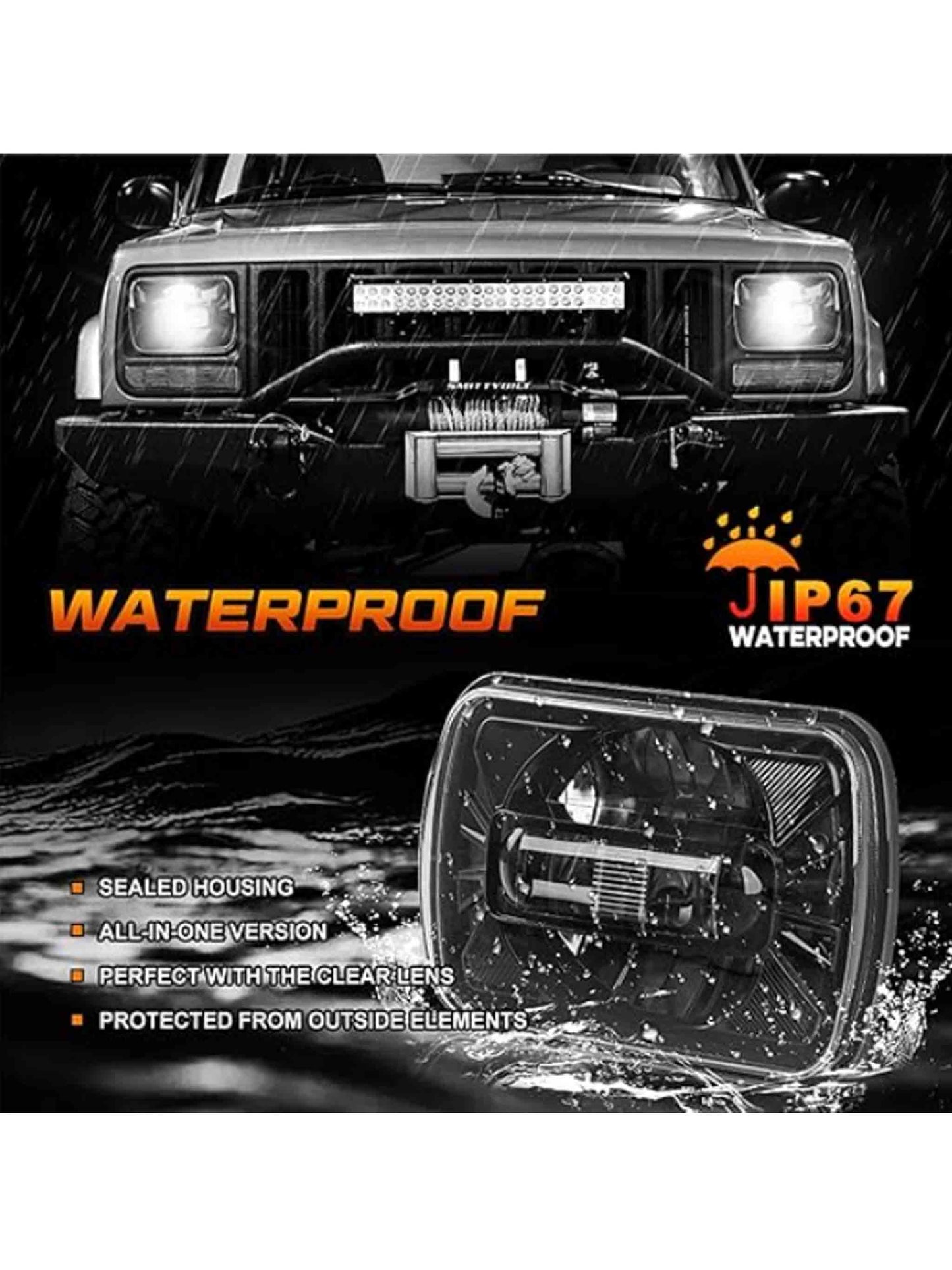 Faros Delanteros LED De 5X7 Pulgadas compatible con Jeep Wrangler JL