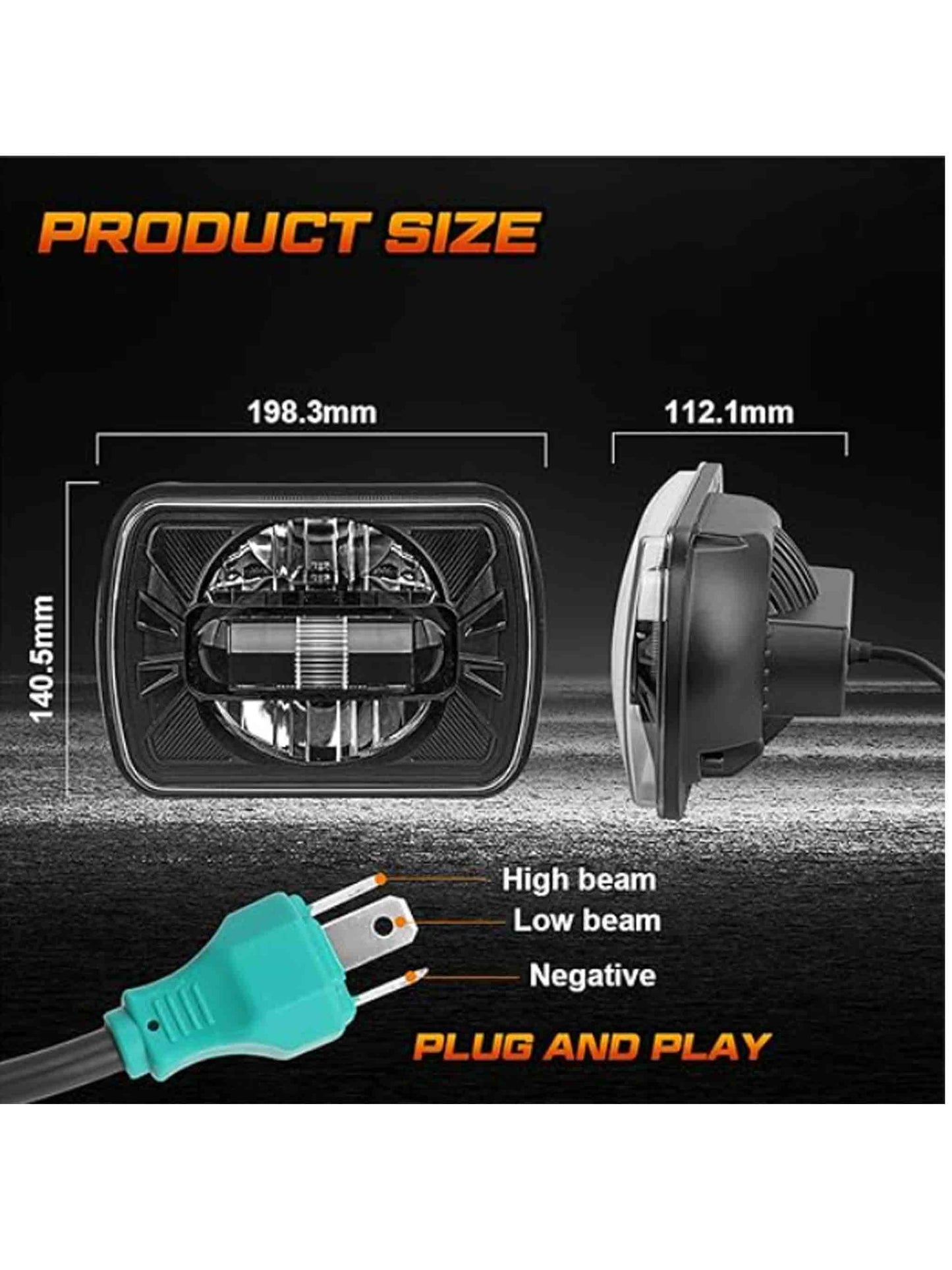 Faros Delanteros LED De 5X7 Pulgadas compatible con Jeep Wrangler JL