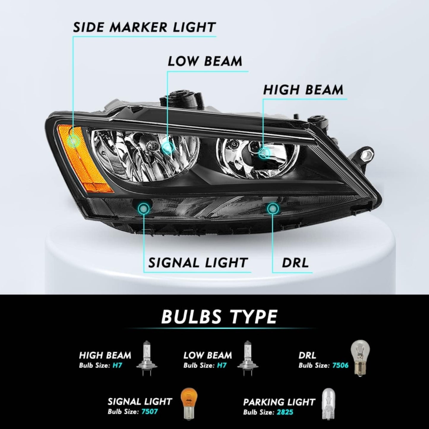 Faros Volkswagen Jetta Mk6 2011 2012 2013 2014 2015 A 2018