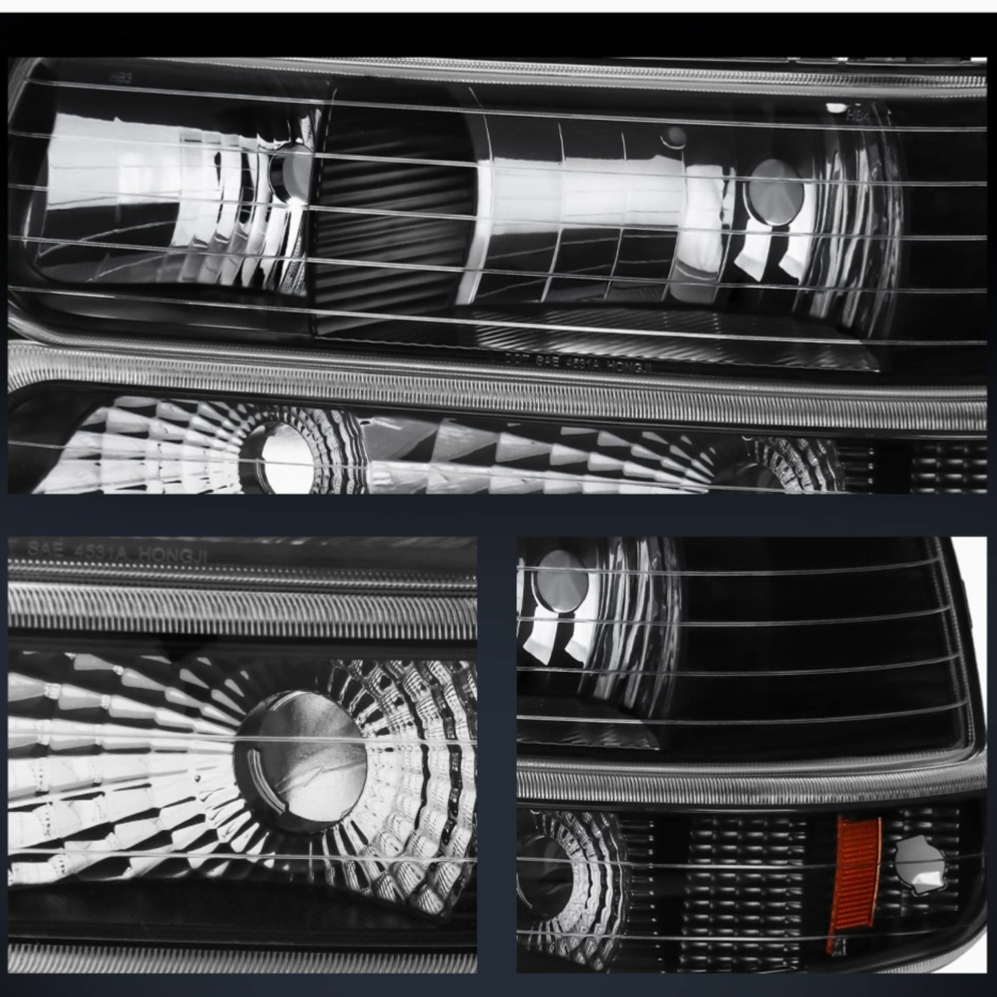 Faros Para Silverado 1999-2000-2001-2002 Fondo Negro.