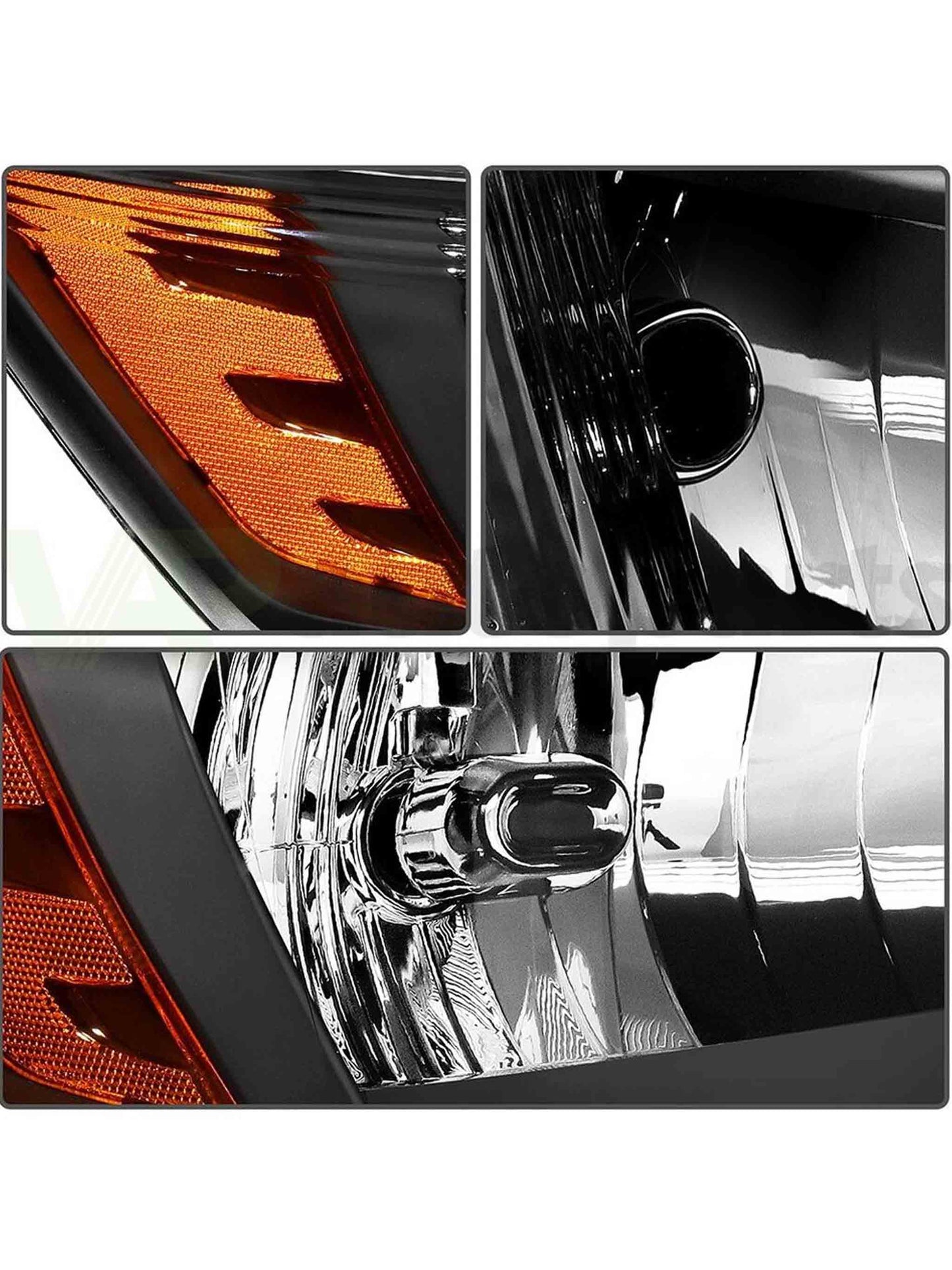 Par Faros Dodge Ram 1500-3500 2009-2018 carcasa negra